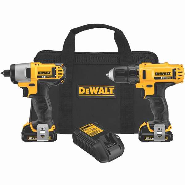  DEWALT 得伟 DCK211S2 12伏电钻+冲击起子套装4.8折 114.5元限时特卖并包邮！