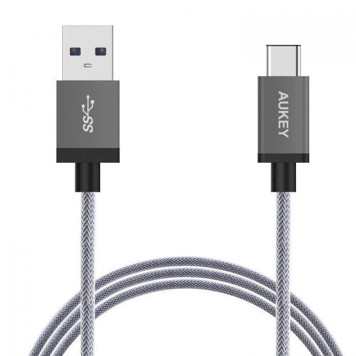  Aukey USB  3.0 A至USB-C 双向编织数据线 9.99元限量特卖，原价 15.99元