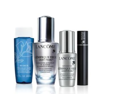  Lancome 兰蔻官网促销，满75元送价值 136元 5件套礼包！ 另有Advanced Génifique Yeux Light-Pearl 4件套套装价值146元  90元特卖！