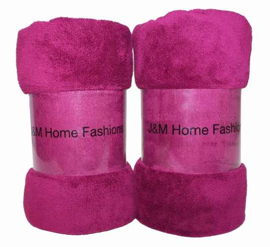  历史最低价！J & M Home Fashions 绒毯两件套4.7折15.85元限时特卖！