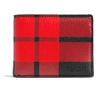  COACH Mount Plaid Slim 格子折叠钱包 79.2元特卖，原价 165元