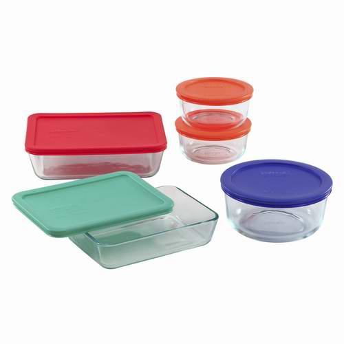  Pyrex Simply Store 玻璃保鲜盒10件套4.9折 19.97元限时特卖！