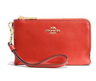  COACH Double女士手拿包 41.64元特卖（2色可选），原价 85元