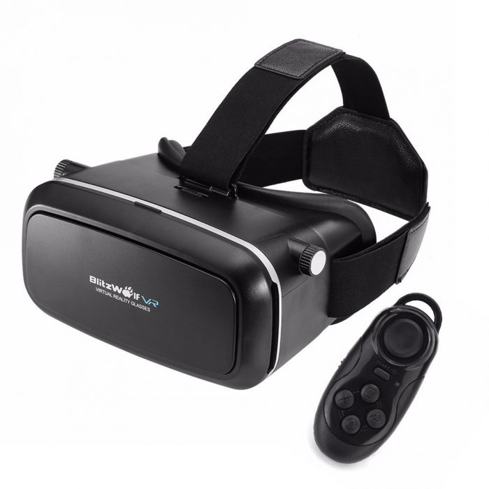  BlitzWolf VR 3D虚拟现实眼镜+遥控器 25.99元，原价 43.99元，包邮