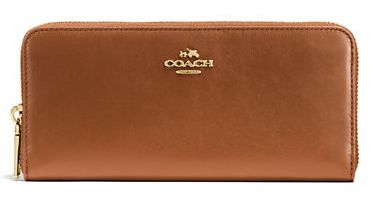  COACH 女士真皮拉链长款钱包5.6折 89.99加元限时特卖！