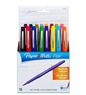  历史最低价！PAPERMATE 70644 16支水性油墨马克笔 14.99元，原价 27.93元