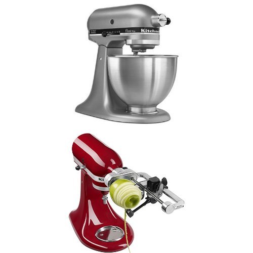  KitchenAid 厨宝 KSM75SL 4.5夸脱 经典立式多功能搅拌厨师机 299.99元限时特卖并包邮！送价值84.01元果蔬削皮切片切丝配件！