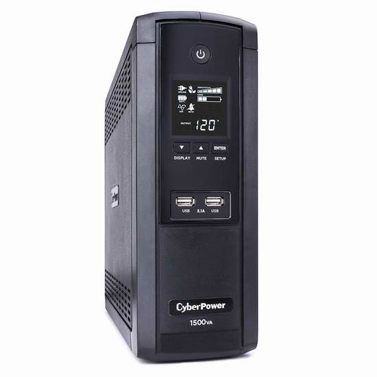  历史新低！CyberPower BRG1500AVRLCD 1500VA 900W UPS 12插座不间断电源 175.99元限量特卖并包邮！