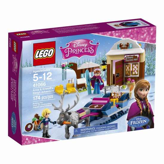  LEGO 乐高 41066 迪士尼公主系列 冰雪奇缘 安娜和阿克的雪橇冒险积木套装 27.92加元限时特卖！