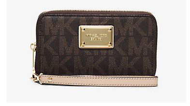  Michael Kors Jet Set 女士大号长款手机钱包/手腕包 61.95元限时特卖并包邮！