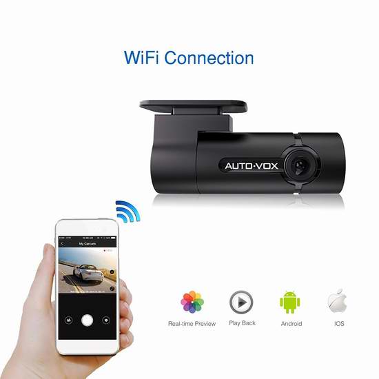  AUTO-VOX D6 WiFi 300°旋转 全高清迷你行车记录仪 73.09加元限量特卖！送16G储存卡！