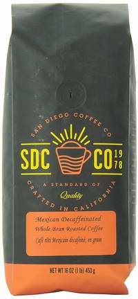  San Diego Coffee 墨西哥脱咖啡因烤咖啡豆2磅4折 12.34加元限量特卖！