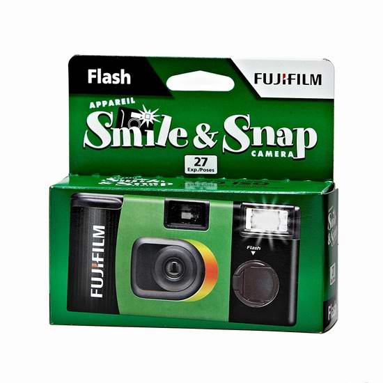  Fujifilm 富士 Smile and Snap 一次性快拍相机（含胶卷/27张） 14.95加元限量特卖！