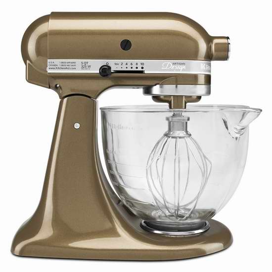  历史新低！KitchenAid 厨宝 Artisan 名厨系列 KSM155GBTF 5夸脱多功能搅拌机/厨师机 268.09加元限量特卖并包邮！