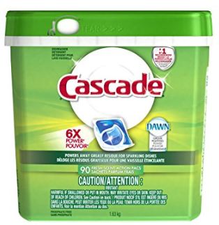  Cascade 洗碗机自动餐具洗涤剂 15.07加元（90块），原价 18.88加元