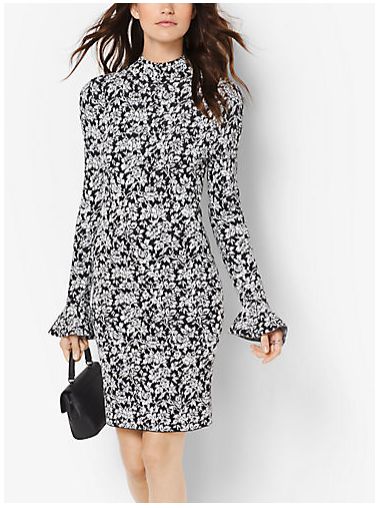  Michael Kors Floral-Print 长袖裙装 119加元，原价 225加元，包邮