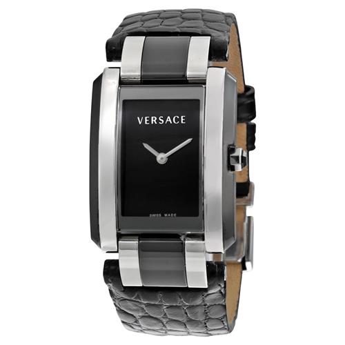  Versace 范思哲 70Q99D009-S009 黑皮鳄鱼带方盘时尚腕表 631.99加元，原价 1709.99加元，包邮