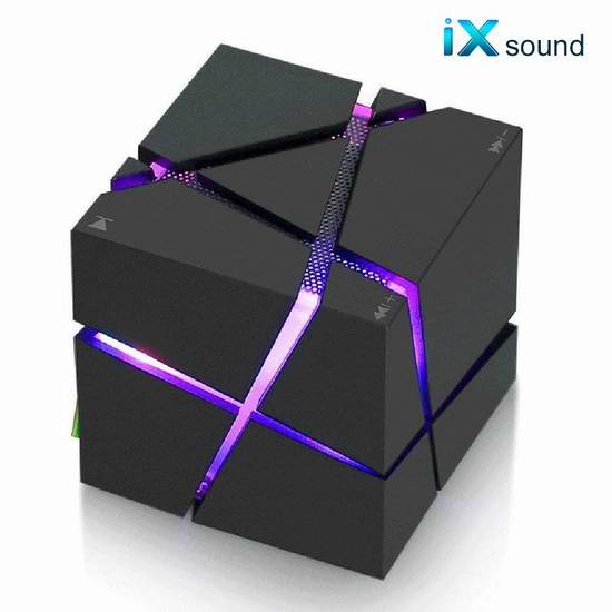  iXsound Cube LED炫酷 便携式蓝牙音箱 28.89加元限量特卖！