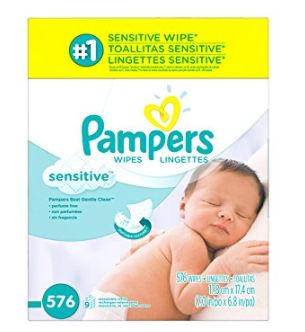  Pampers 帮宝适敏感型宝宝湿巾 14.97加元（576张），原价 21.99加元