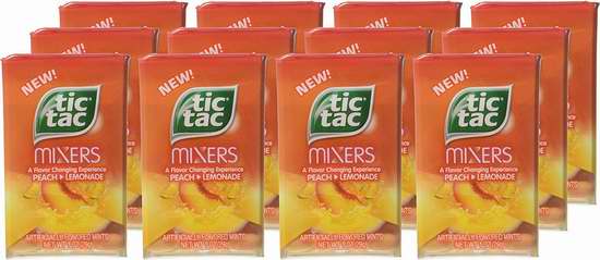  历史新低！Tic Tac Mixers 水蜜桃柠檬味 嘀嗒糖12盒超值装 11.12加元限时特卖！