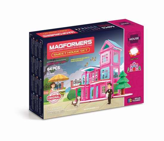  历史新低！Magformers 百变启蒙 Sweet House 甜甜屋 磁力积木64件套 69.93加元限时特卖并包邮！