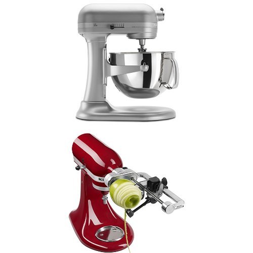  KitchenAid 专业600系列 KP26M1XNP 6夸脱1马力超大功率 立式多功能搅拌厨师机+果蔬削皮切丝切片附件 499.99加元限时特卖并包邮！