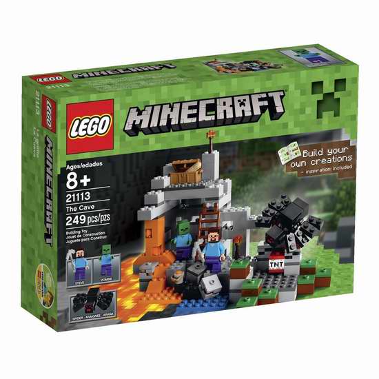  LEGO 乐高 21113 Minecraft 我的世界 山洞积木套装（249pcs） 17.37加元限时特卖！