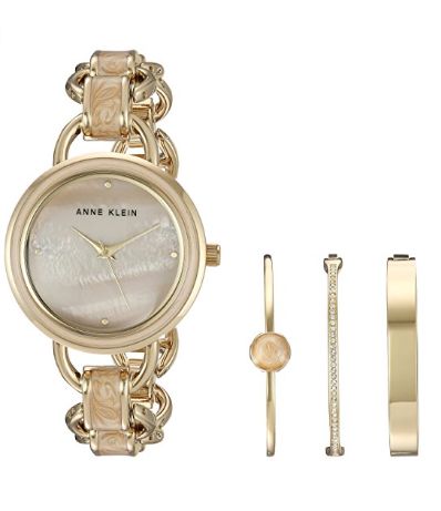  Anne Klein AK/2750LPST 女士手镯+腕表套装 72.39加元，原价 202.5加元，包邮