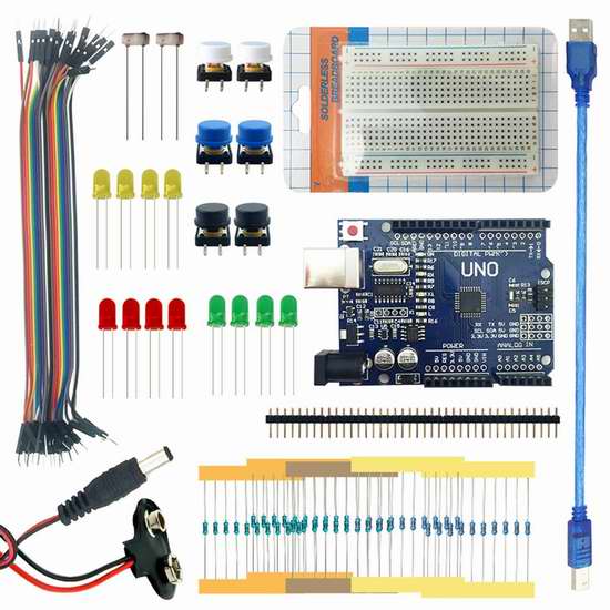  LANDZO Arduino UNO R3 13合一入门学习套件 10.2加元限量特卖！