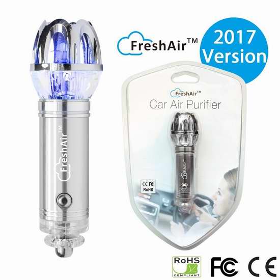  FreshAir 车载离子空气净化器 22.09加元限量特卖！