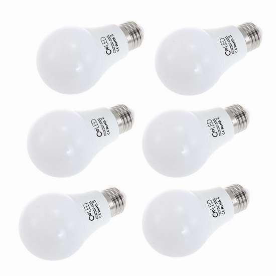  LED-Bulb E26-E27 A19 10瓦LED节能灯6件套 12.99加元限量特卖！