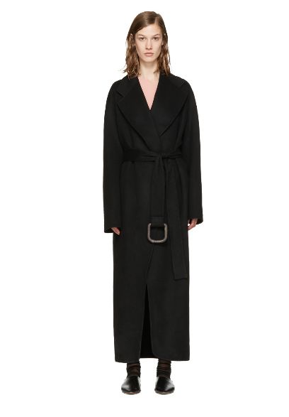  极简风！ Acne Studios Lova Doublé 黑色拼接羊毛大衣 1005加元（XS,S,L)，原价 2050加元，包邮