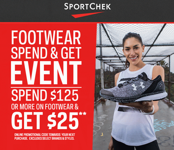  Sport Chek 父亲节特卖！全场商品4折起特价销售，购买运动鞋满125加元，送25加元电子消费券！