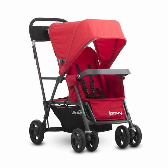  Joovy Caboose Graphite 红色超轻量级双人婴儿推车 290.59加元包邮！