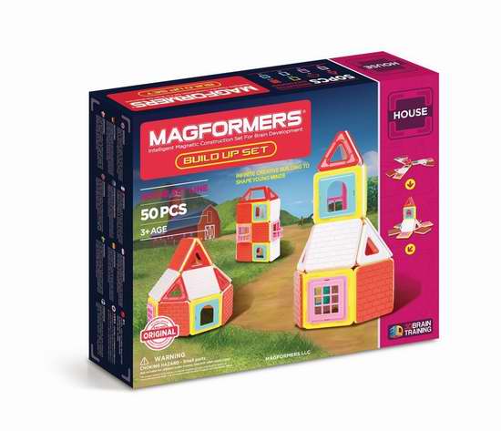  历史最低价！Magformers Build-Up 百变提拉 磁力积木（50pcs）6.4折 49.89加元包邮！