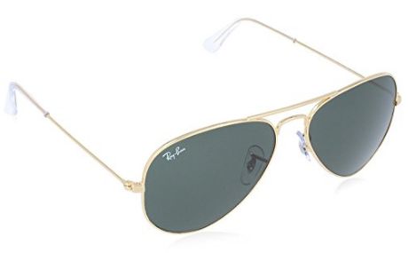  近史低价！Ray-Ban 雷朋 Aviator RB3025 飞行员系列 金边水晶绿太阳眼镜（55mm）5.3折 108.37加元包邮！