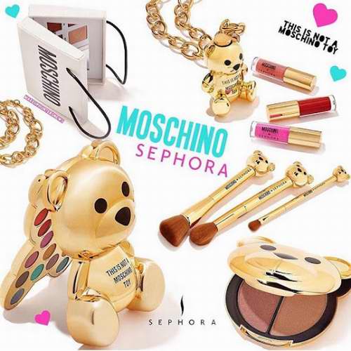  Moschino x Sephora合作金色熊仔彩妝系列 满50加元立减15-25加元！