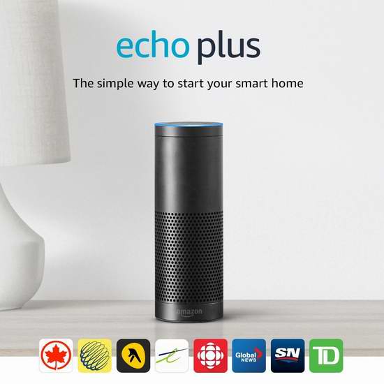  历史新低！新品 Echo Plus 亚马逊第二代智能家居语音机器人+飞利浦智能灯泡套装 169.99加元包邮！3色可选！