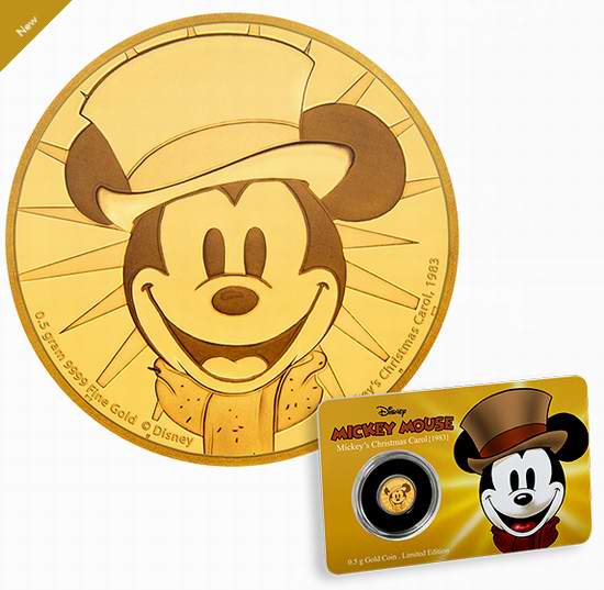  新品发售！Disney 迪士尼 Mickey Mouse Through the Ages 米奇的欢乐圣诞 纯金纪念币（0.5克） 104.95加元包邮！