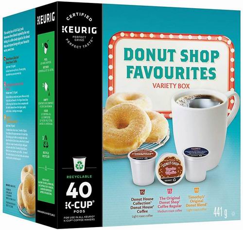  Donut Shop K-Cups 咖啡胶囊40粒  16.14加元，原价 19.99加元