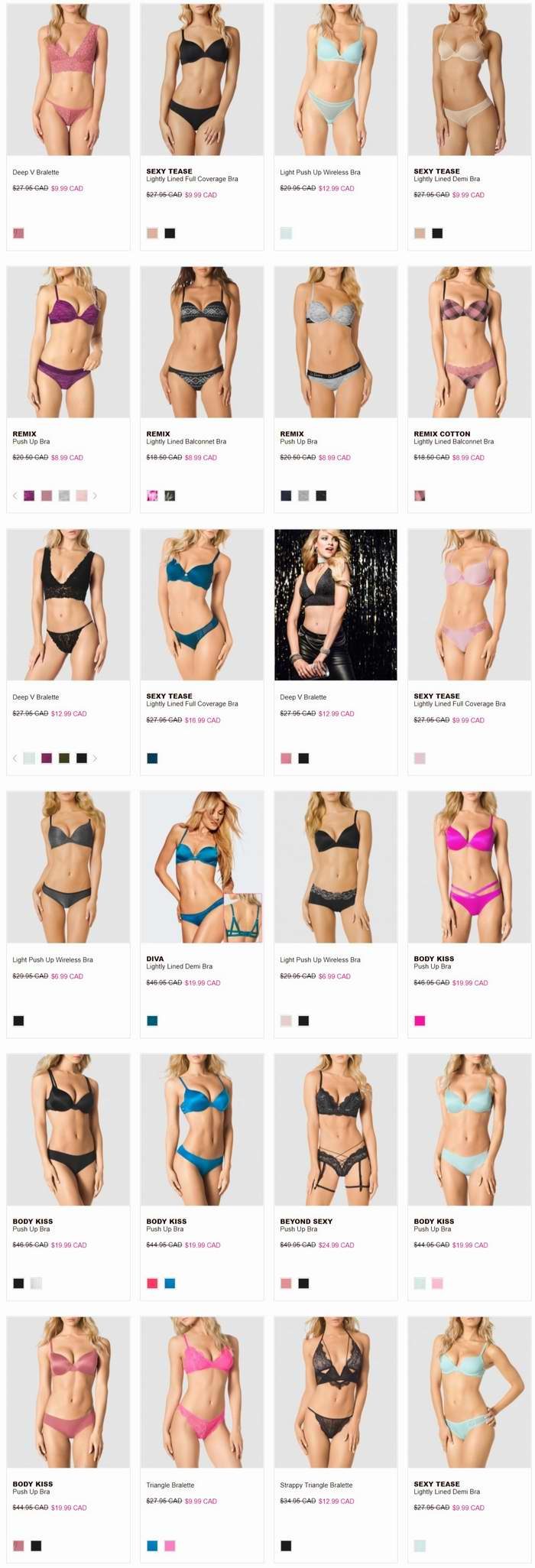 La Senza 娜圣莎 精选文胸6.99加元起特卖！