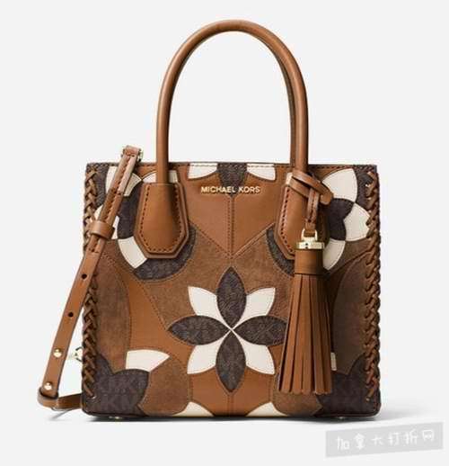  MICHAEL KORS Mercer拼花手提包 262.4加元，原价 328加元，包邮