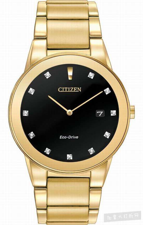  Citizen AU1062-56G Axiom系列 男士镀金光动能腕表 239.06加元，the bay同款价 425加元，包邮