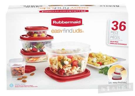  Rubbermaid Easy Find Lids 易开保鲜盒36件套 7加元清仓！