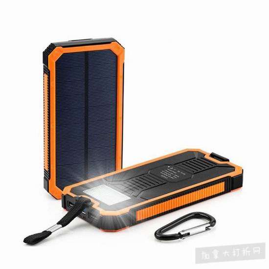  Quslly 20000mAh 便携式太阳能移动电源/充电宝 16.9加元限量特卖！