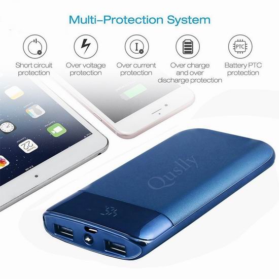  Quslly 20000mAh 大容量便携式移动电源/充电宝 16.9加元限量特卖！