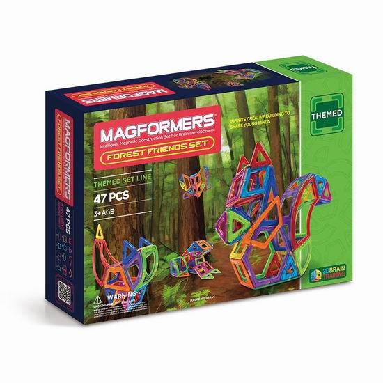  历史新低！Magformers Forest Friends 森林动物 益智磁力积木47片套装5折 55.53加元包邮！