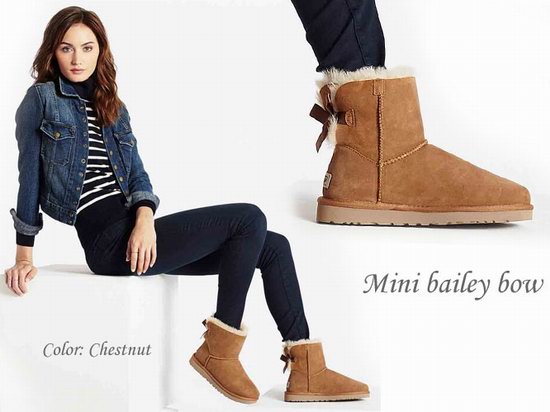  UGG Australia Mini Bailey Bow 迷你蝴蝶结 女士雪地靴（9码）5.6折 109.56加元包邮！