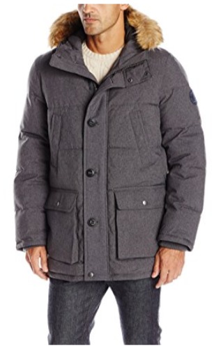  手慢无！Tommy Hilfiger Arctic Cloth 男士连帽 灰色防寒服（XL码）1.6折 51.02加元清仓并包邮！