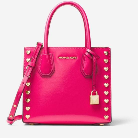  大幂幂同款！MICHAEL KORS Mercer 深粉色 铆钉包 147.6加元，原价 328加元，包邮